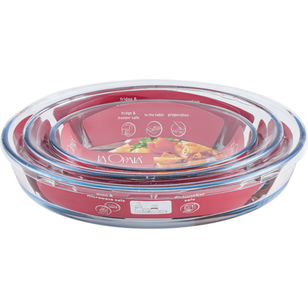 GLASS BAKING DISH 3 PCS SET 0.7+1.6+2.2L