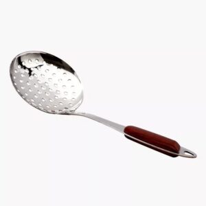 Sweet Home Highly Durable Stainless Steel Skimmer with Wooden Design Handle & Dishwasher Safe BH3119