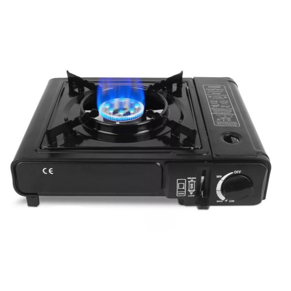BBQ Times Foldable Camping Stove Burner Mini Portable Heater For Outdoor Lotus Shape Cooking Tool for Mountaineering, Travel, Picnic & Outdoor Party-BLACK.BQ11