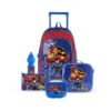 WARNER BROS' SUPERMAN SUPERMAN DEFENDER OF FREEDOM 5-in-1 School Gear with 16-inch Kids Trolley Backpack - Extendable Telescopic Trolley, Soft Rubber Pullers, Thermal Insulation Lunch Bag, and Water-Resistant School Set