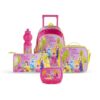 DISNEY PRINCESS DREAMS IN BLOOM 5-in-1 School Gear with 16-inch Kids Trolley Backpack - Extendable Telescopic Trolley, Soft Rubber Pullers, Thermal Insulation Lunch Bag, and Water-Resistant School Set
