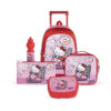 SANRIO HELLO KITTY SAY CHEESE 5-in-1 School Gear with 16-inch Kids Trolley Backpack - Extendable Telescopic Trolley, Soft Rubber Pullers, Thermal Insulation Lunch Bag, and Water-Resistant School Set
